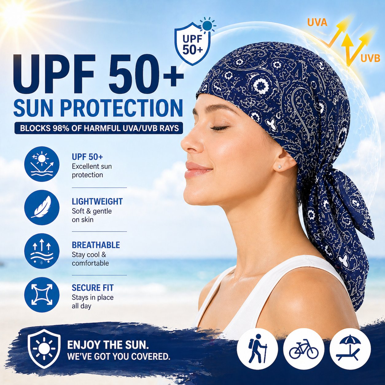 🌸 Paisley Cooling Headscarf Cap Set – Stay Cool & Chic All Summer! ☀️😎
