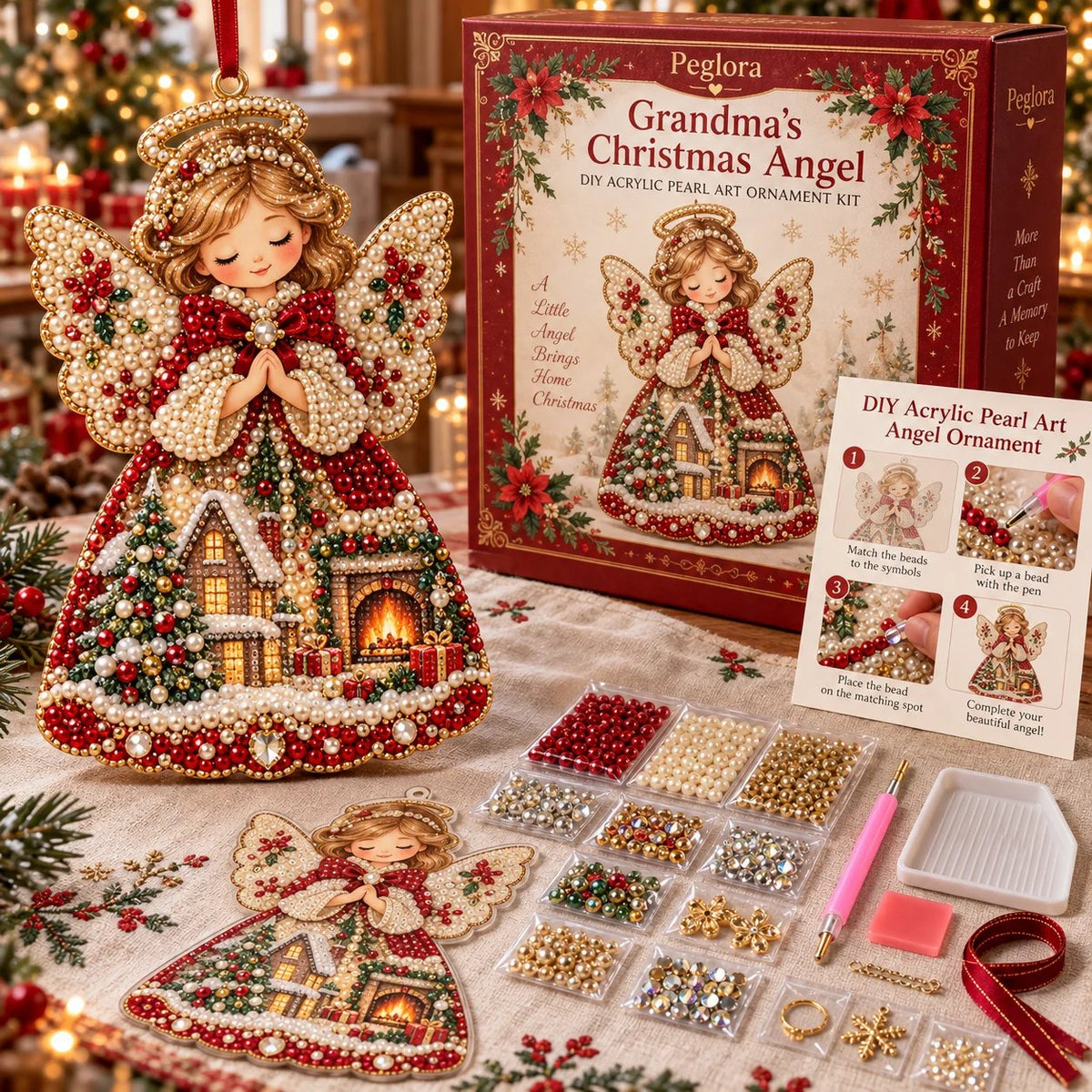 🔥Last Day 49% OFF - 👼✨ DIY Pearl Art Christmas Angel Ornament Kit