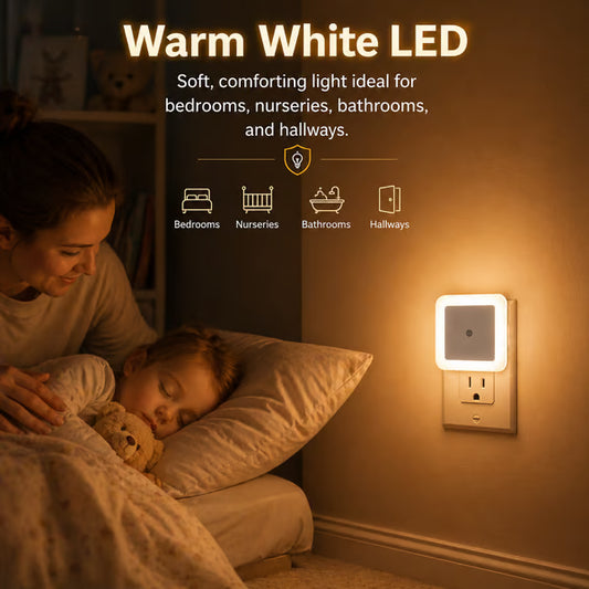 🎉6-Pack Dusk-to-Dawn LED Night Lights (Warm White, Plug-In)