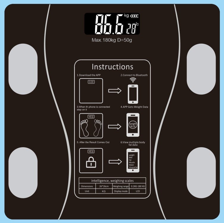 Bluetooth body fat scale