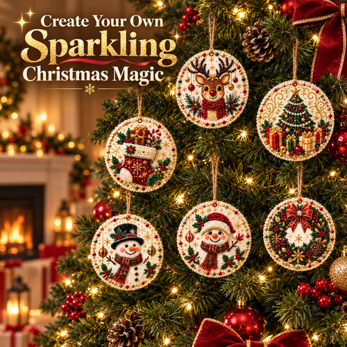 6PCS DIY Christmas Wooden Diamond Art Ornaments Kit 🌟🪵
