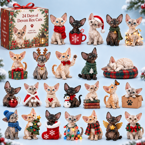 🐱 24 Days of Devon Rex Cats 🎄 Christmas Advent Calendar for Cat Lovers
