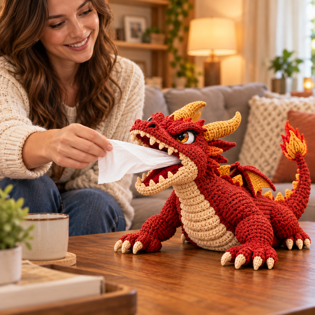 🐉 DIY Crochet Tissue Box Kit | Funny Fantasy Home Decor 🧶