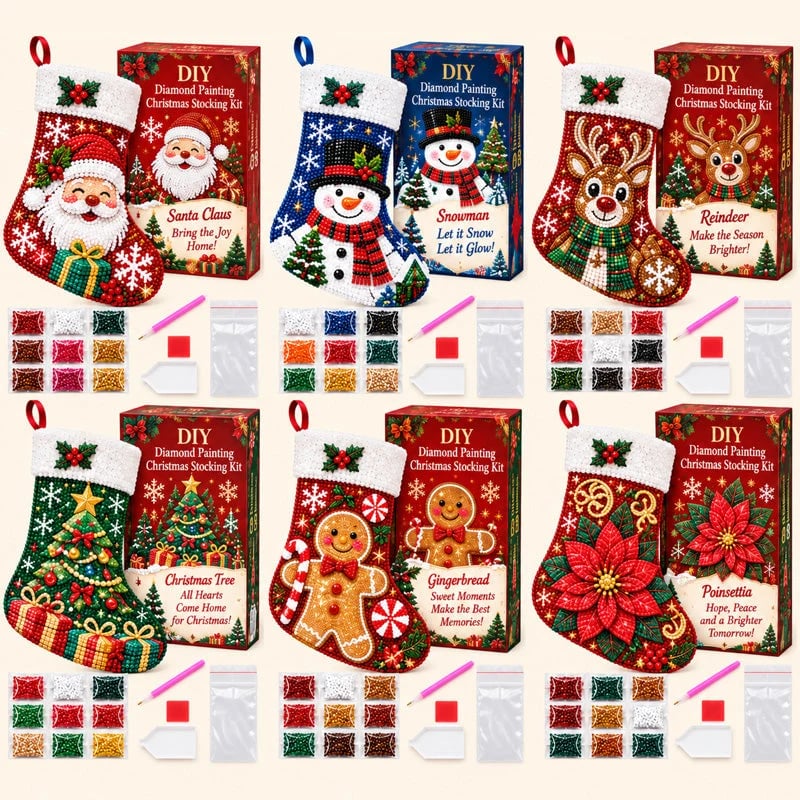 🎄 DIY Diamond Painting Christmas Stocking Kit