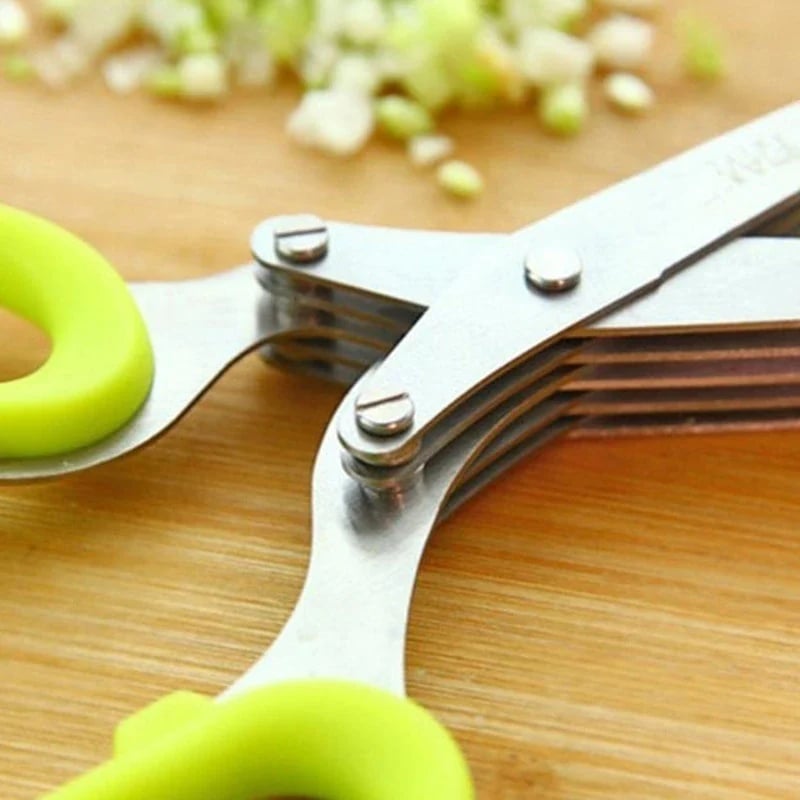 Stainless Steel 5 Blades Scallion Cutter Scissors✂️