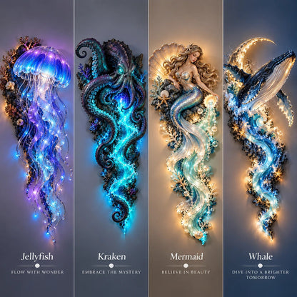 ⏰Limited Stock 50% OFF - 🌊✨ Enchanted Ocean Legends™ Lighted Wall Décor Collection 🐋🧜‍♀️