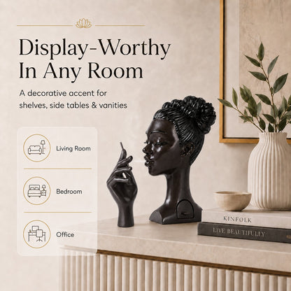 Sculptural Black Lady Incense Burner