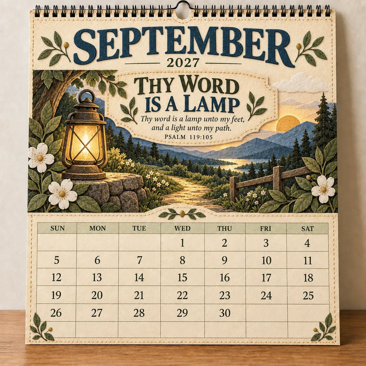 ✝️ 2027 Psalms Wall Calendar | Monthly Scripture & Christian Artwork