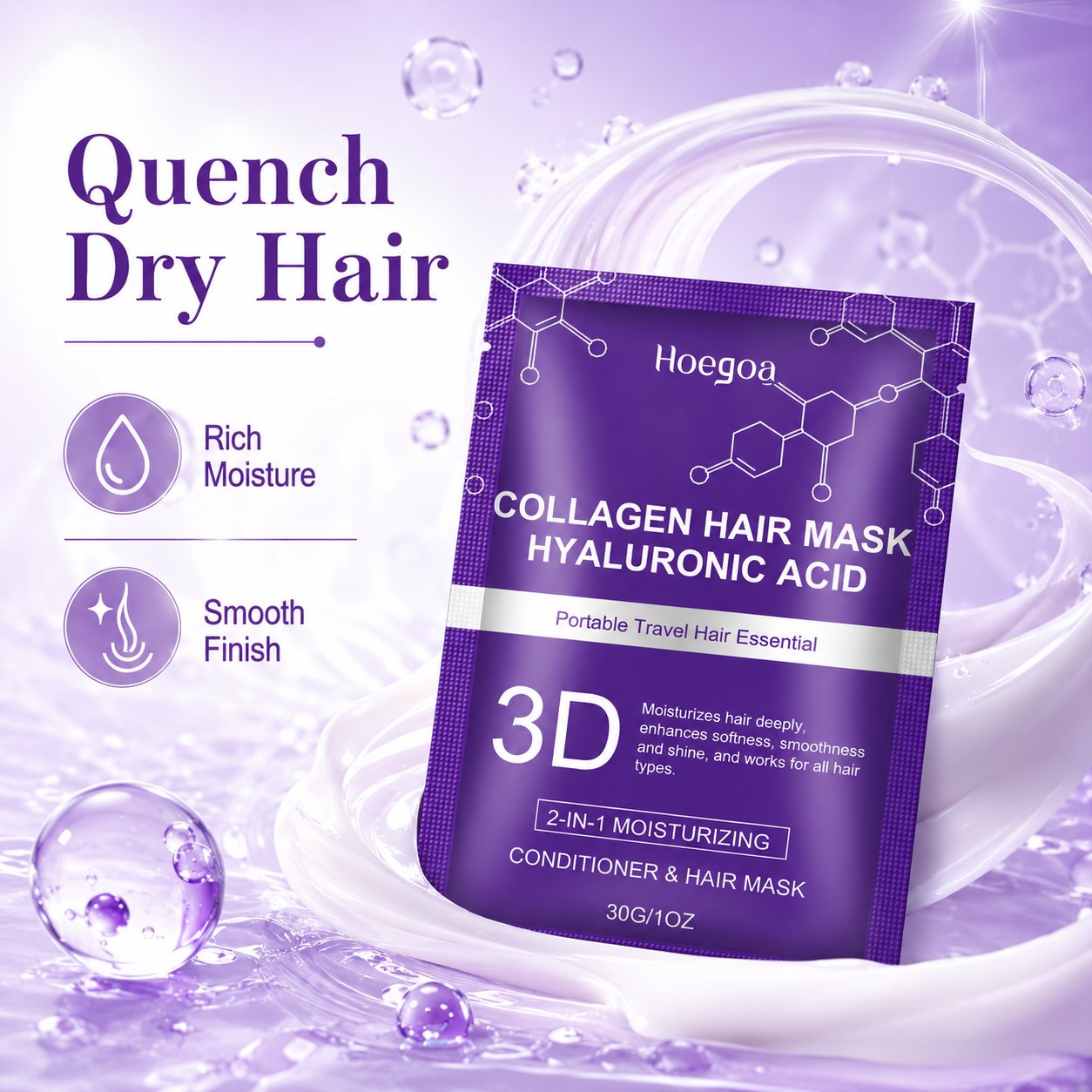 Collagen & Hyaluronic Acid 2-in-1 Hair Mask/Conditioner Sachet