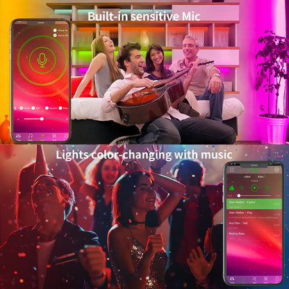 Smart RGB LED Strip Lights – Music Sync, App & Remote Control, Ultra-Long Customizable Mood Lighting