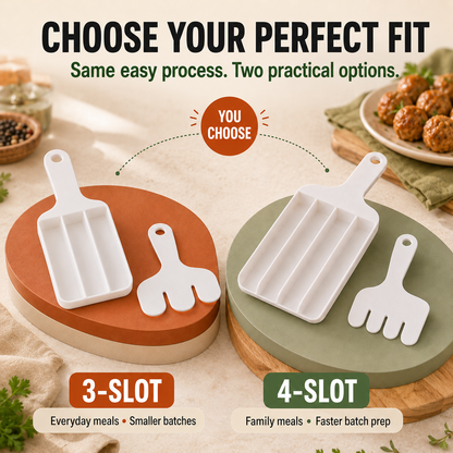 Easy-Release Meatball Maker – 3 & 4 Slot Options for Faster Prep 🍽️