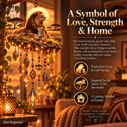 Majestic Lion & Cub LED Wall Decor – Warm Lighted Wall Art, Symbol of Family, Strength & Love