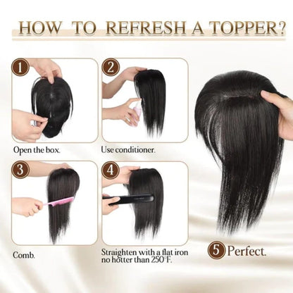 💥Superior Quality-Natural Hair Toppers With Bangs For Women