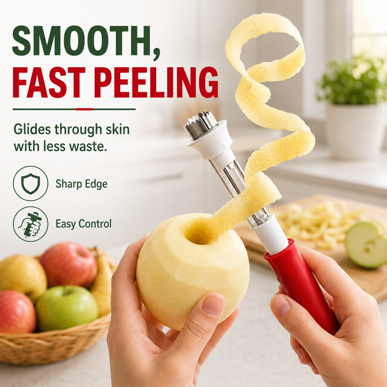 2 in 1 Apple Corer and Peeler, Apple Core Removal Tool, Stainless Steel Fruit Corer🍎