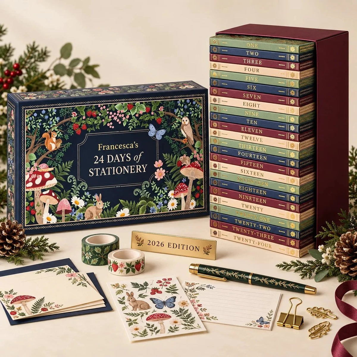 🎄 24-Day Stationery Advent Calendar 2026 – Christmas Gift Set 🎁