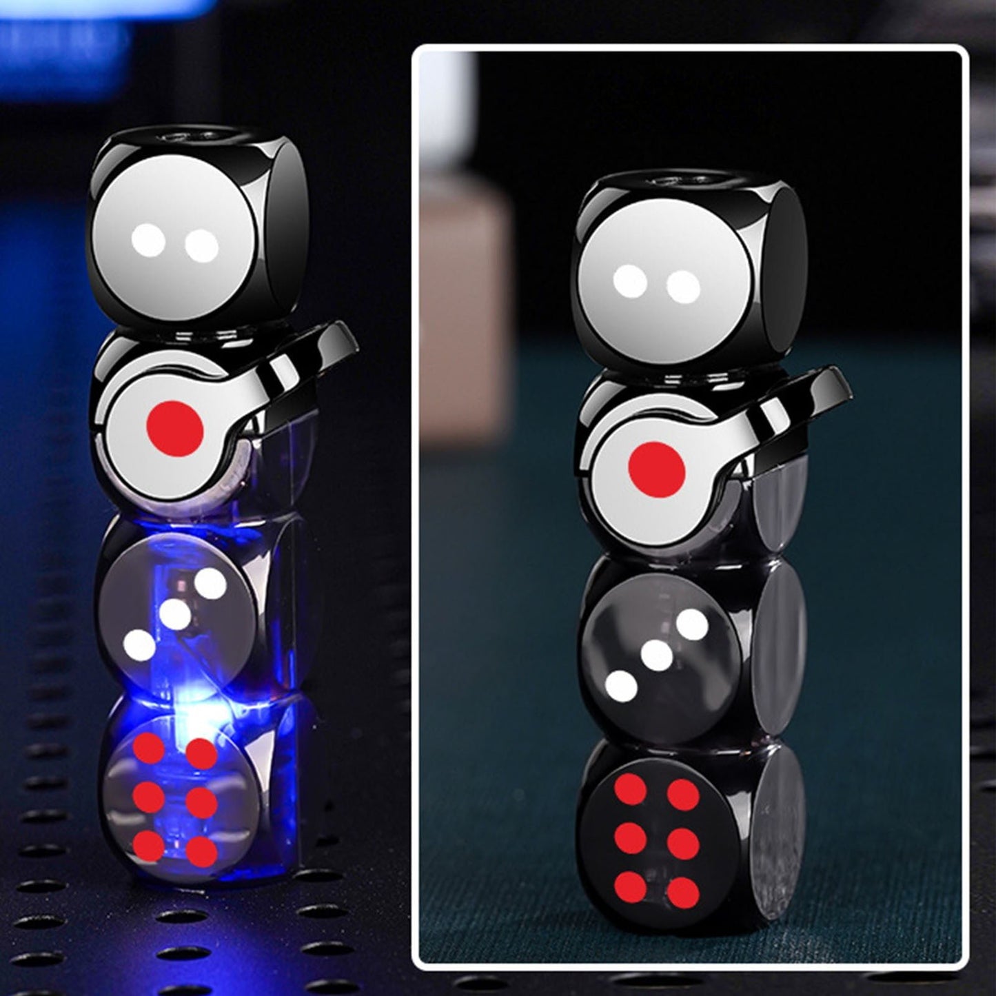 🔥 46% OFF-🎲 360° Spinning Dice Lighter 🔥 Windproof Jet Blue Flame, LED, Refillable EDC Gadget(Free of butane gas)