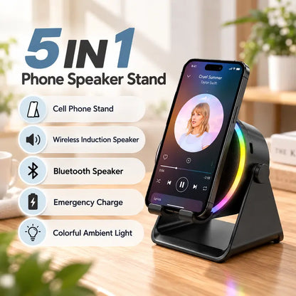 5-in-1 Wireless Induction Bluetooth Speaker
