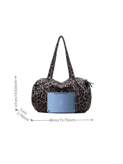Medium Leopard Print Luggage Bag