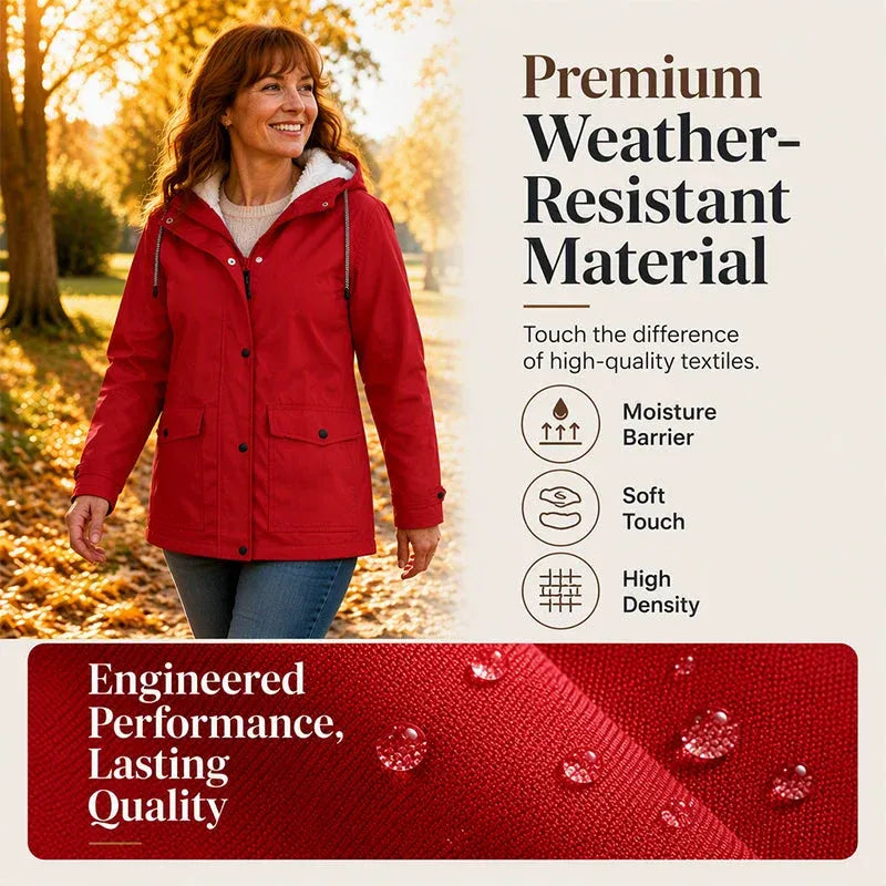 🏆 LIMITED TIME 65% OFF ❤️‍🔥 Women's Plush-Lined Windproof Hooded Jacket