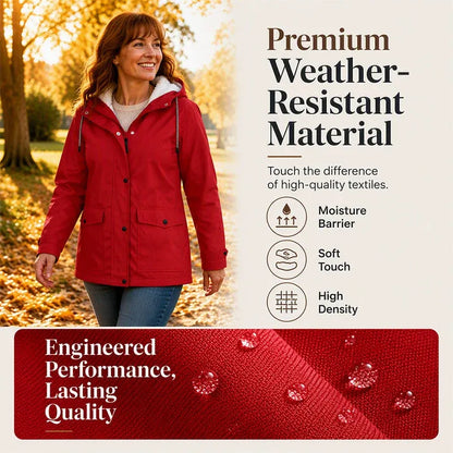 🏆 LIMITED TIME 65% OFF ❤️‍🔥 Women's Plush-Lined Windproof Hooded Jacket