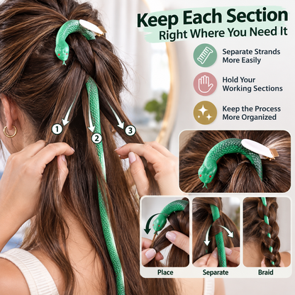 🐍 Flexible Snake Braid Styling Tool – Easy Hair Sectioning & Braiding Helper