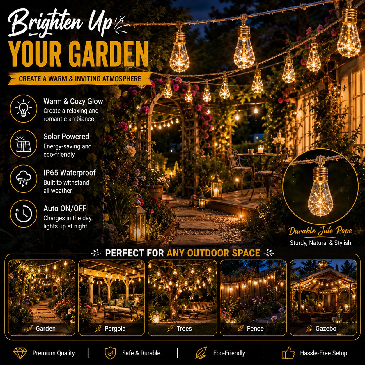 ✨ Outdoor Solar String Lights