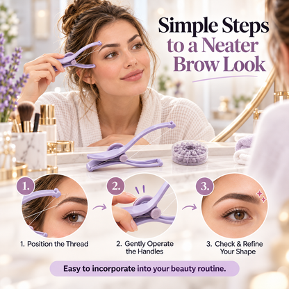 💜 Precise Brow Threading Tool – Easy At-Home Facial Hair Removal & Eyebrow Grooming