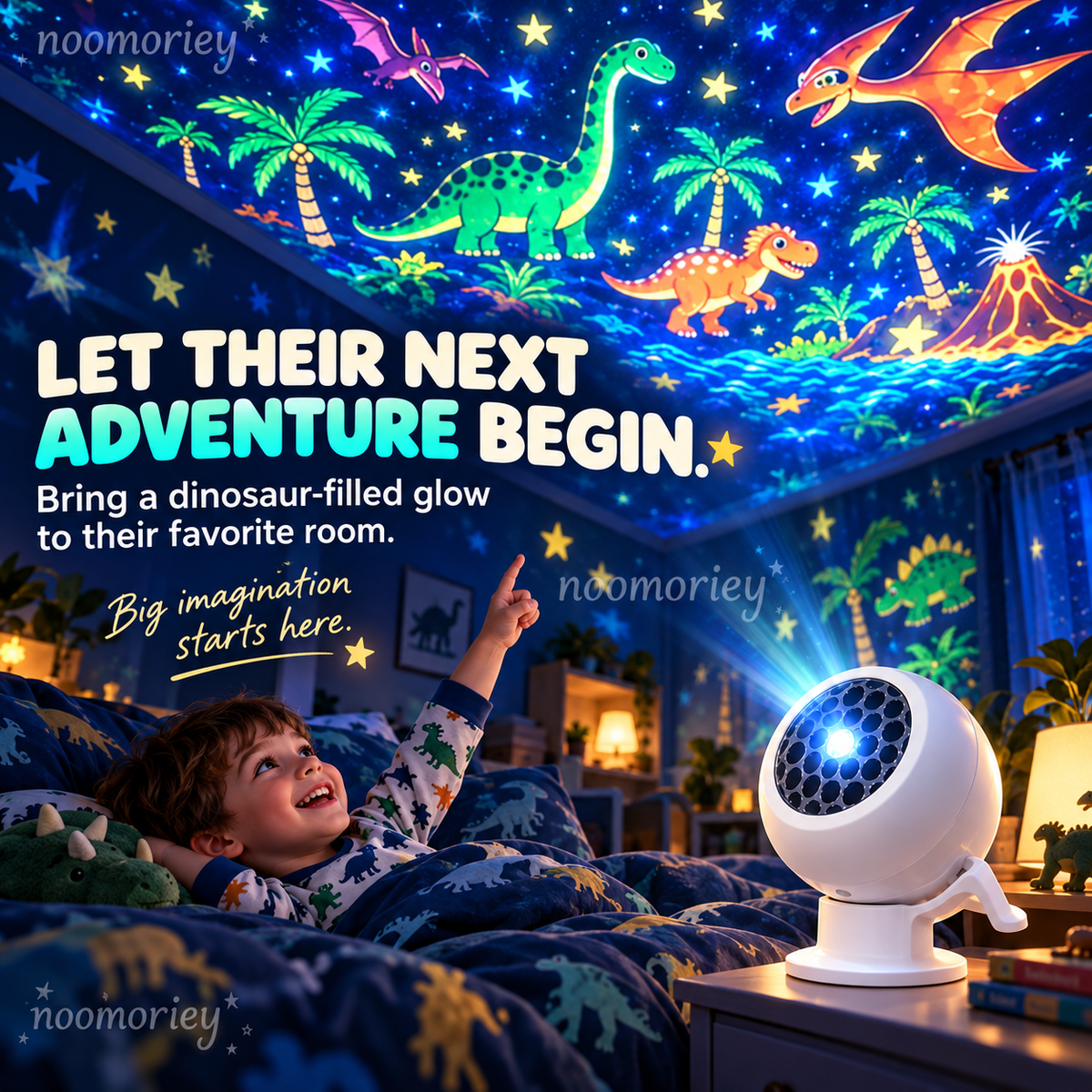 🦕 Magical Dinosaur & Ocean Star Projector – Turn Bedtime Into an Underwater Adventure! 🌊✨