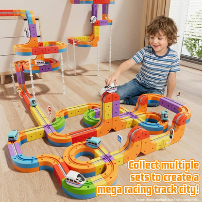 ⏰Electric Train Set 3D Magic Flexible Race Track for Kids 3-8 Years Old, Anti-Gravity STEM Toy