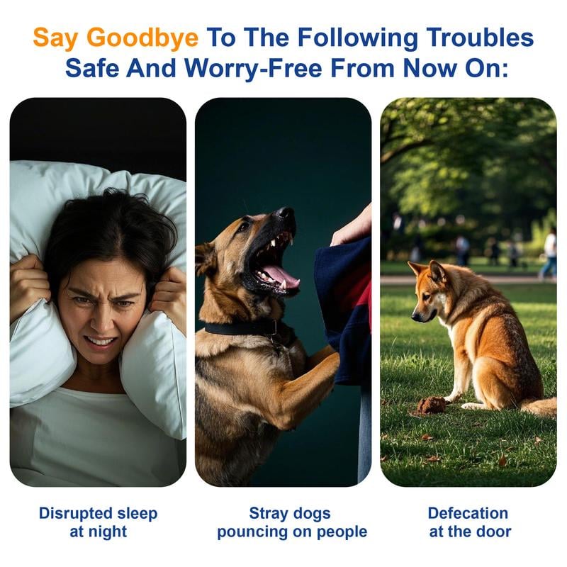 （🎁最后一天 49% 折扣）🐶🔇专业声波发射器狗狗训练工具，带 LED 手电筒的狗狗止吠器