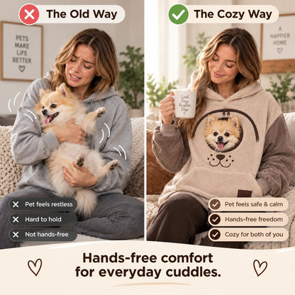 🐾 Cozy Pet Carrier Hoodie🐾 – Soft Fleece Cuddle Pouch Sweatshirt for Cats & Small Dogs🐾