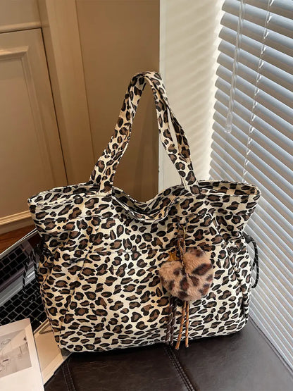 Leopard Print Plush Pendant Bag