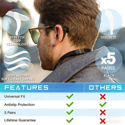 Anti Slip Eyeglass Holder Ear Grip- Sunglasses Retainer Temple Tip Reading Glasses Holder