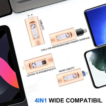 🎁 Hot Sale Promotion 49% OFF🔥4-in-1 USB3.0 OTG Flash Drive with Type-C Adapter