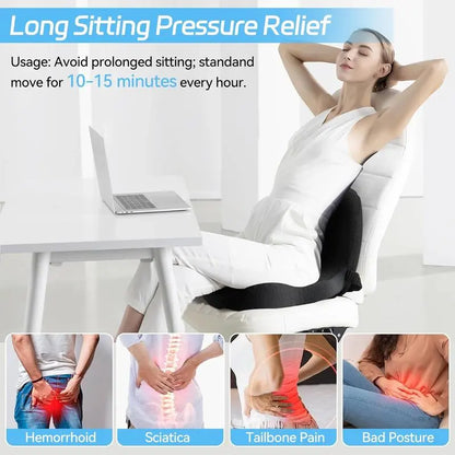 🪑 Limited-Time Sale Non-Slip Memory Foam Seat Cushion – Deep Comfort with Removable Washable Cover