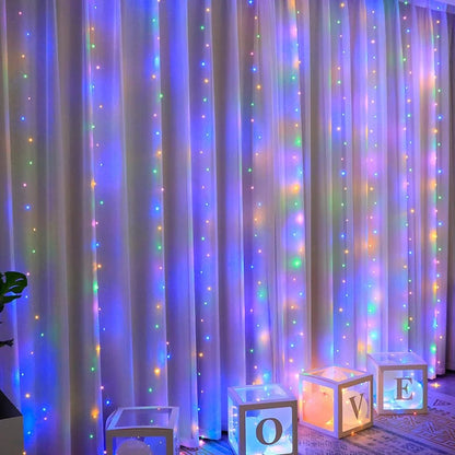 ✨ Remote Controlled LED Curtain Fairy Lights (Not Included Curtain) | 9.8×9.8ft