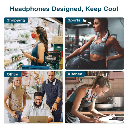 Portable Bladeless Neck Fan with Digital Display – Rechargeable Hands-Free Cooling Fan, 5-Speed Wearable Personal Fan for Travel, Office & Outdoor Use