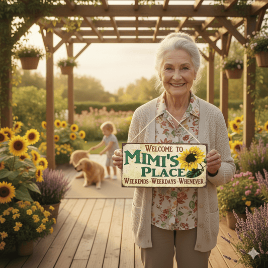 Vintage Style Sign-🌻 Welcome to Mimi's Place Sign