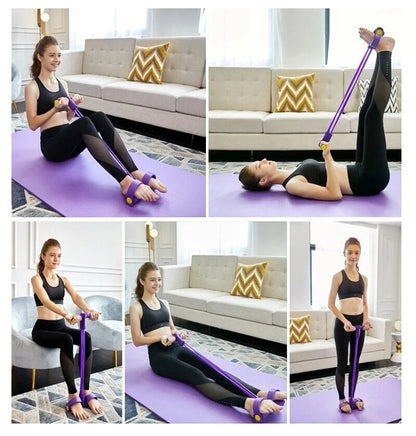 🔥First 300 Customers: Only $23.99!!!!💥21 Fitness Resistance Bands-4 Tube Pedal Ankle Puller