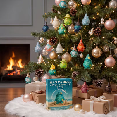 🌊🧝‍♂️ 2026 Sea Glass Gnome Advent Calendar | 24 coastal gnome charms for Christmas countdown, tree decorations, and holiday gifts 🎄✨