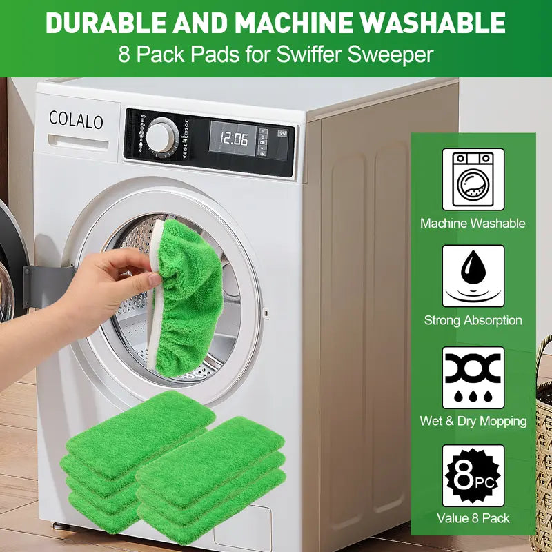 8Pcs Microfiber Mop Pads
