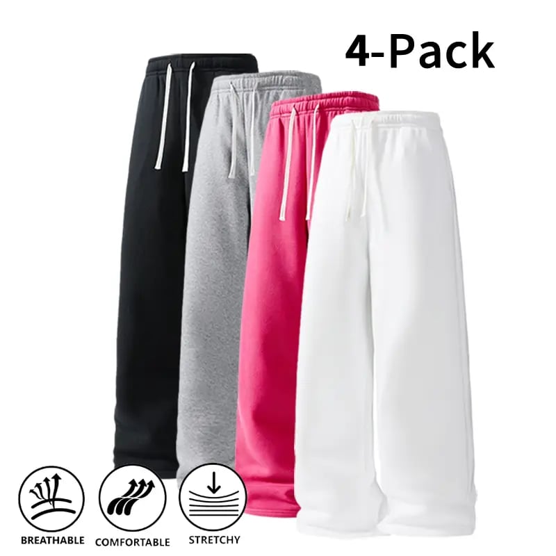 4-Pack  Ultra-Soft Wide-Leg Sweatpants