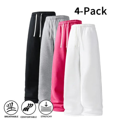 4-Pack  Ultra-Soft Wide-Leg Sweatpants