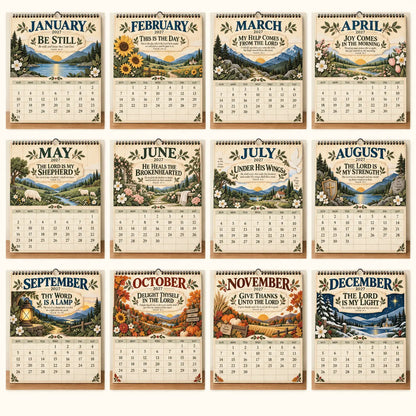 ✝️ 2027 Psalms Wall Calendar | Monthly Scripture & Christian Artwork