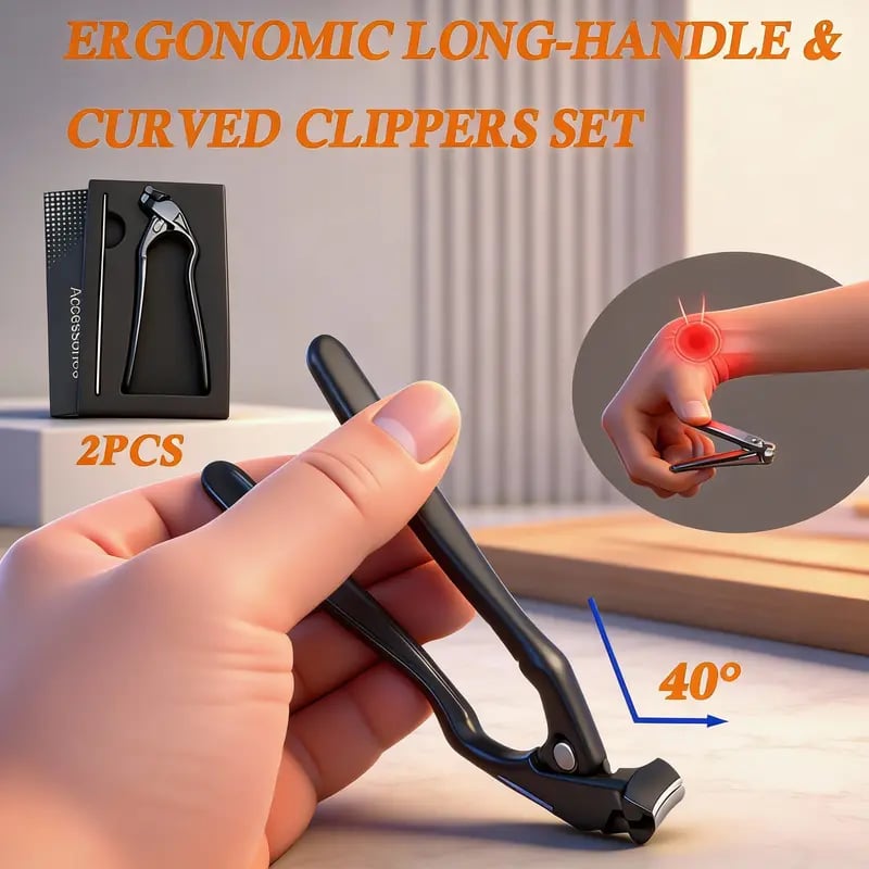 🏆Flash Sale⚡40K+ SOLD! ✂️ Curved Nail Clipper – Ergonomic & Easy for Seniors 🖤