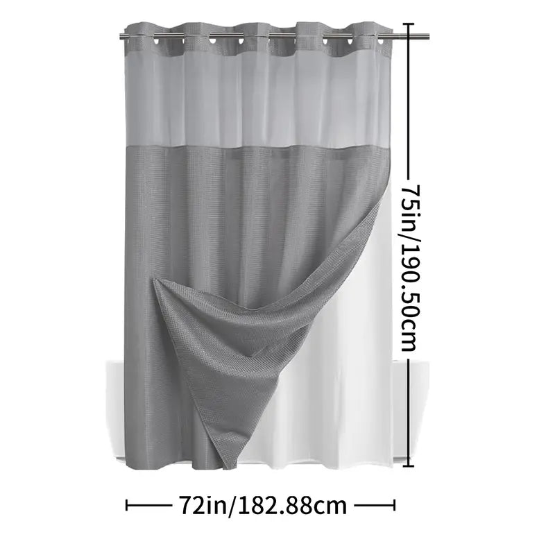 No Hook Shower Curtain