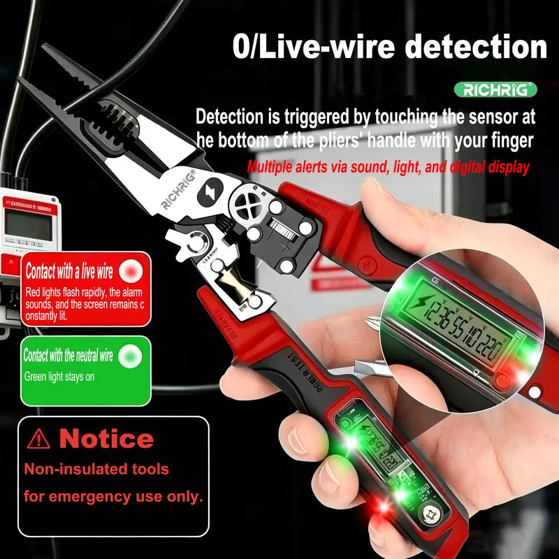 Multifunctional digital display electrician's pliers