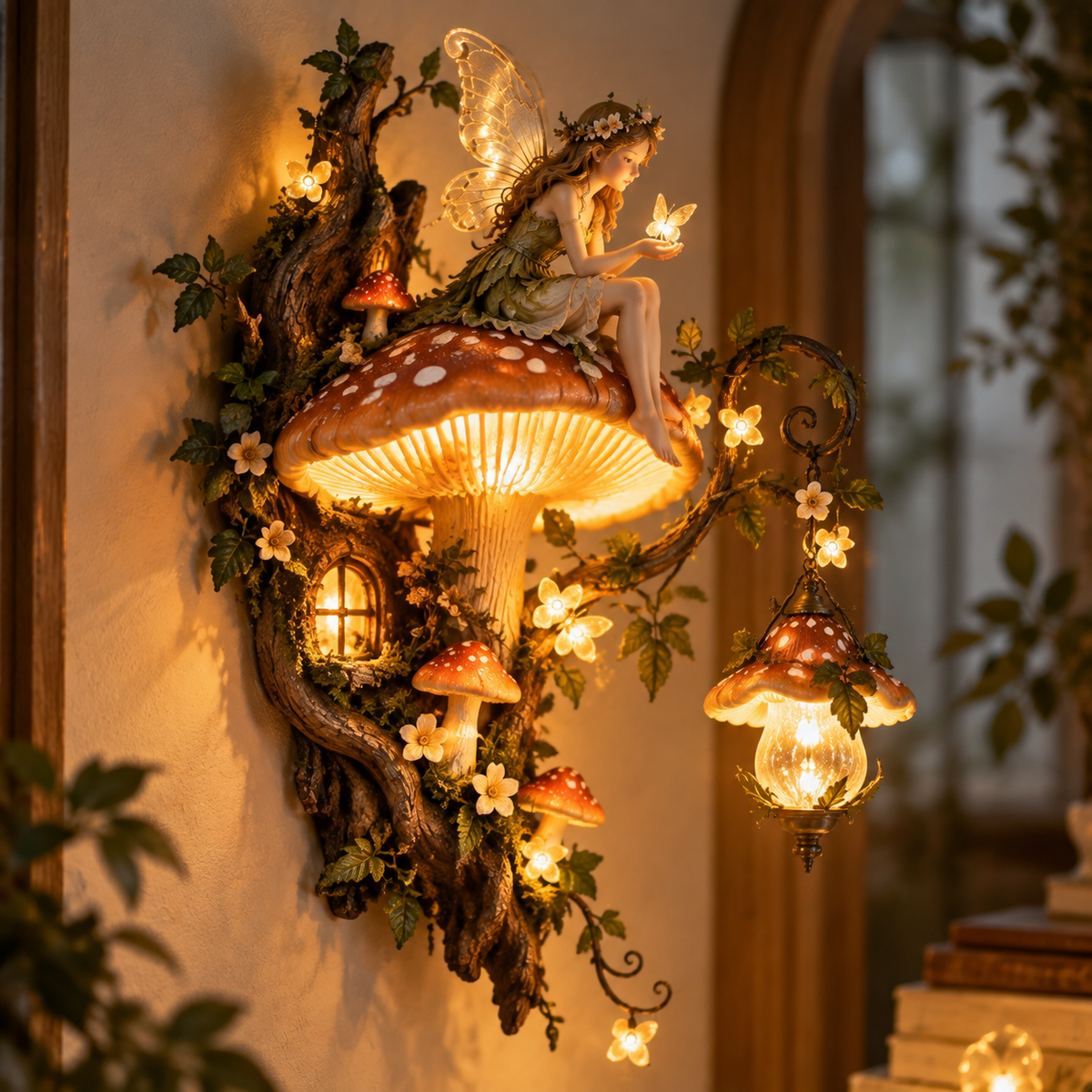 ✨ Enchanted Mushroom Fairy Wall Light 🍄🌿