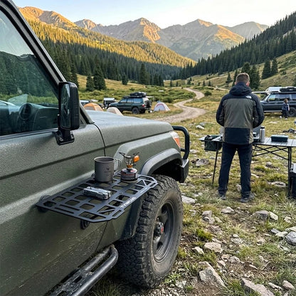 Rugged Magnetic Vehicle Table | Portable Camping Table with Mesh Surface