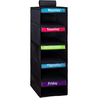 Hanging Clothes Storage Bag, Monday-to-Friday Closet Organizer